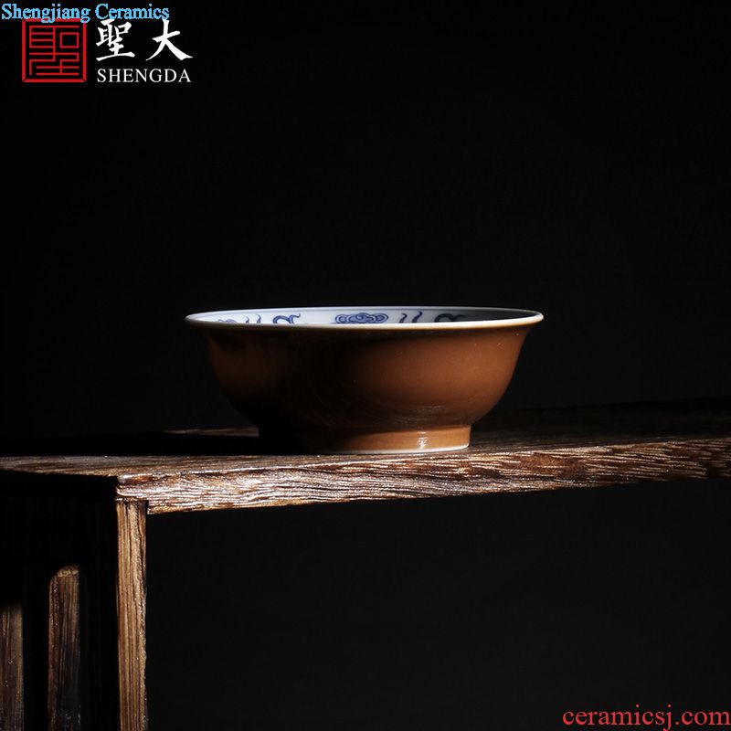 Holy big ceramic kung fu tea cup pure manual pastel spring for cup master cup sample tea cup of jingdezhen tea service