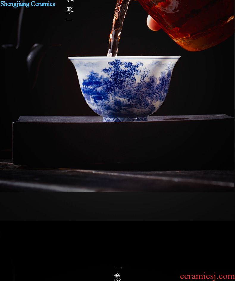 Holy big teapot hand-painted ceramic kung fu heavy flower of blue and white porcelain paint teapot full manual of jingdezhen tea service