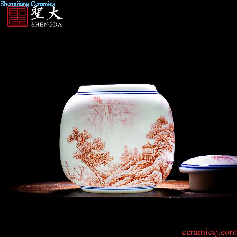 Holy big ceramic fair mug hand-painted new color landscape cool breeze flowing spring tea sea of jingdezhen tea service manual points