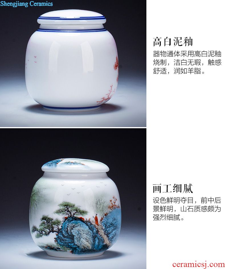 Holy big ceramic fair mug hand-painted new color landscape cool breeze flowing spring tea sea of jingdezhen tea service manual points