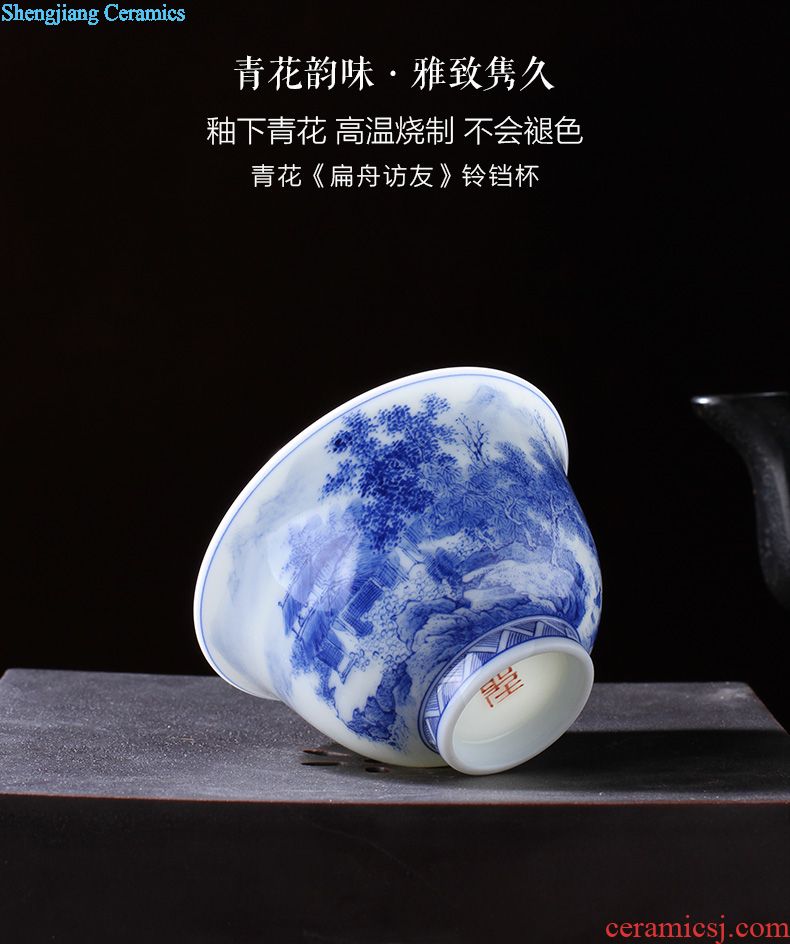 Holy big teapot hand-painted ceramic kung fu heavy flower of blue and white porcelain paint teapot full manual of jingdezhen tea service