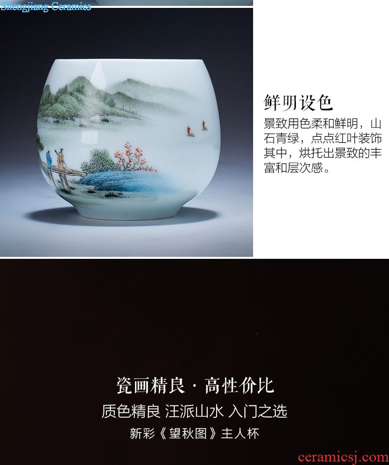 Santa teacups hand-painted ceramic kung fu mei pastel blue ice flower in crane master sample tea cup jingdezhen tea service
