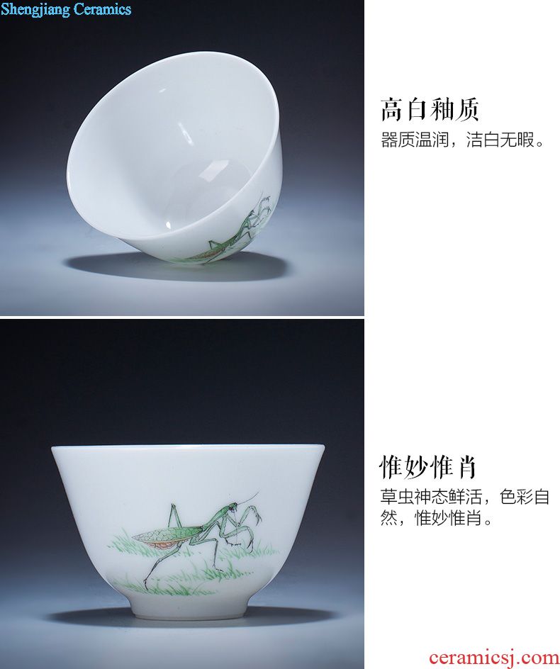 Holy big ceramic fair kung fu tea sets jingdezhen blue and white landscape hand-painted teapot sample tea cup eight head groups