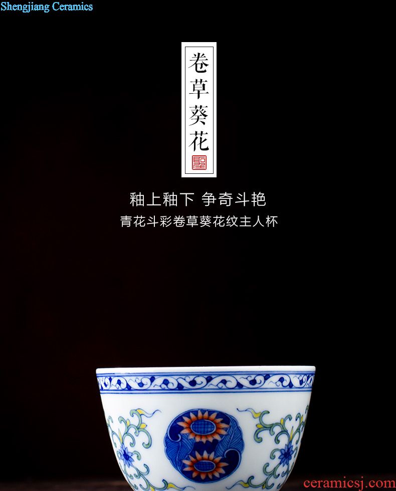 Santa teacups hand-painted ceramic kungfu pastel mountain division ji snow lying fa cup all hand cups of jingdezhen tea service master