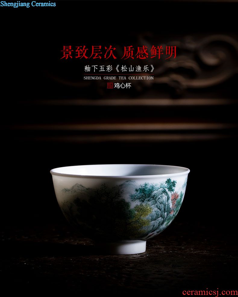 Santa teacups hand-painted porcelain ceramic kungfu ruyi phoenix peony grains master sample tea cup jingdezhen tea service