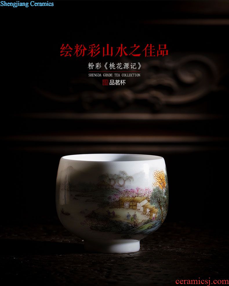 Santa teacups hand-painted ceramic kungfu amethyst glaze jingdezhen blue and white flower stone - master cup sample tea cup tea sets