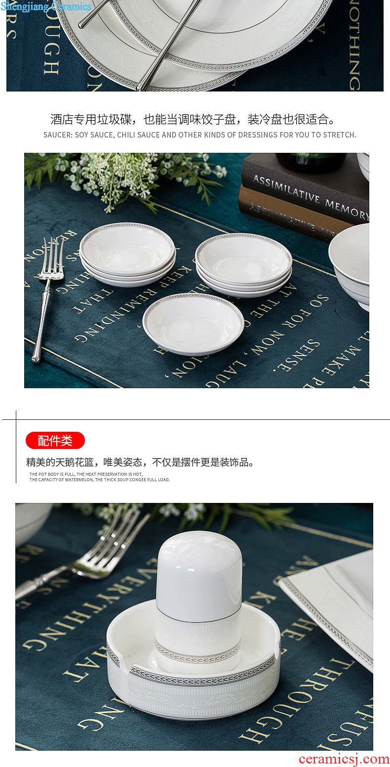 High-grade jingdezhen blue and white porcelain tableware in-glazed suits Bone bowls disc suit household of Chinese style classical dishes
