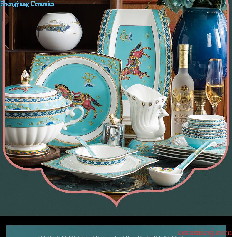 Far industry - European high-grade bone China coffee set Jingdezhen ceramic coffee cups of coffee a suit of a complete set of 15 into the head