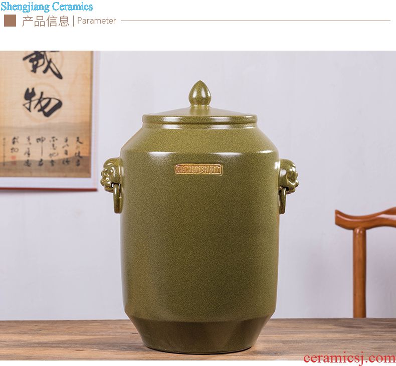 Household adornment archaize ceramic seal wine jar it 30 jin liquor 10 jins 20 jins with copper tap bubble wine