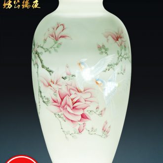 Jingdezhen ceramics furnishing articles imitation Ming xuande blue hand-painted sea dragon plum bottle home TV ark adornment