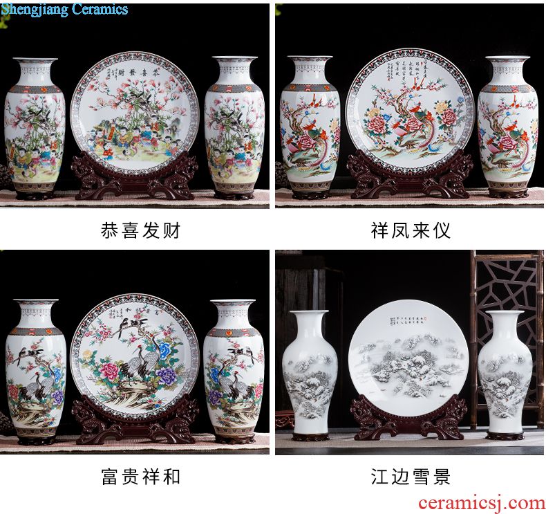 Jingdezhen ceramics in sitting room adornment bone porcelain vase contemporary household glair contracted style furnishing articles