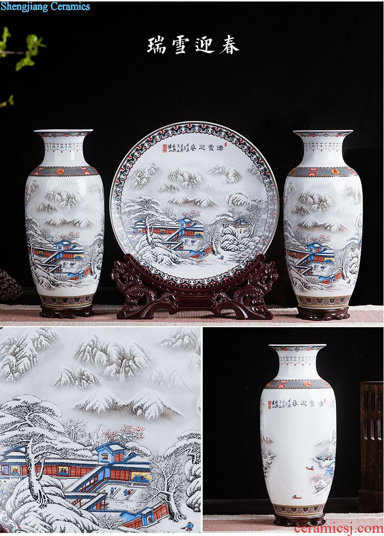 Jingdezhen ceramics in sitting room adornment bone porcelain vase contemporary household glair contracted style furnishing articles