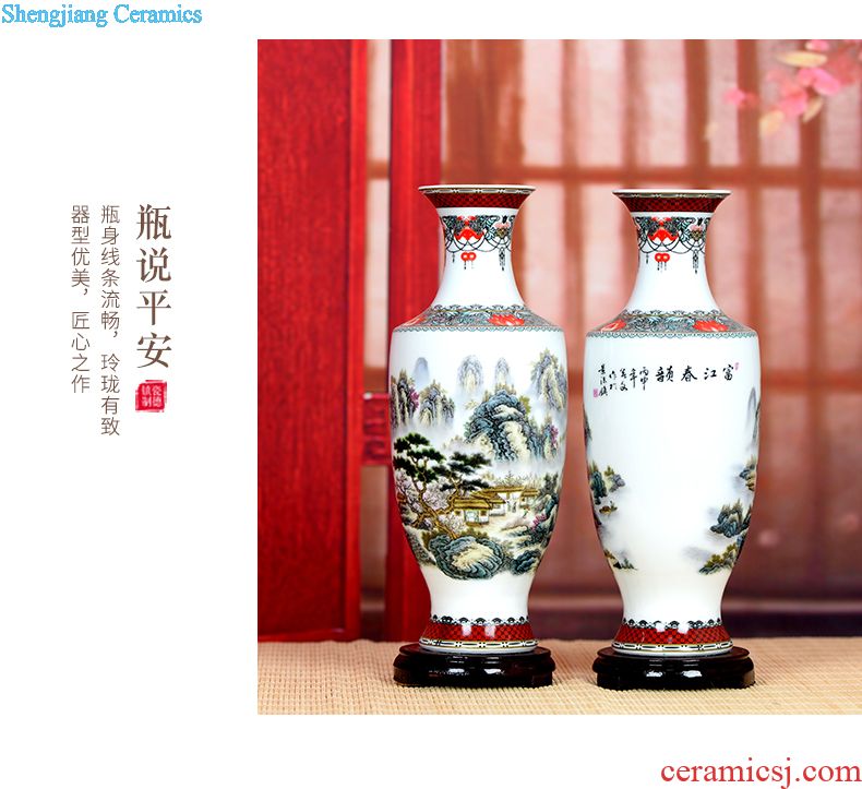 Jingdezhen blue and white porcelain ceramic vase landscape of modern home furnishing articles contracted sitting room decoration ideas