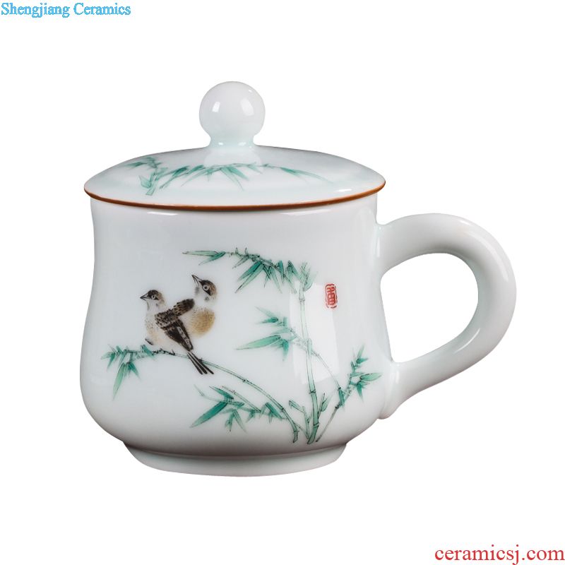 Vacuum cup double ceramic bladder curing cup with a cup of tea cup business gifts cup jingdezhen men and women