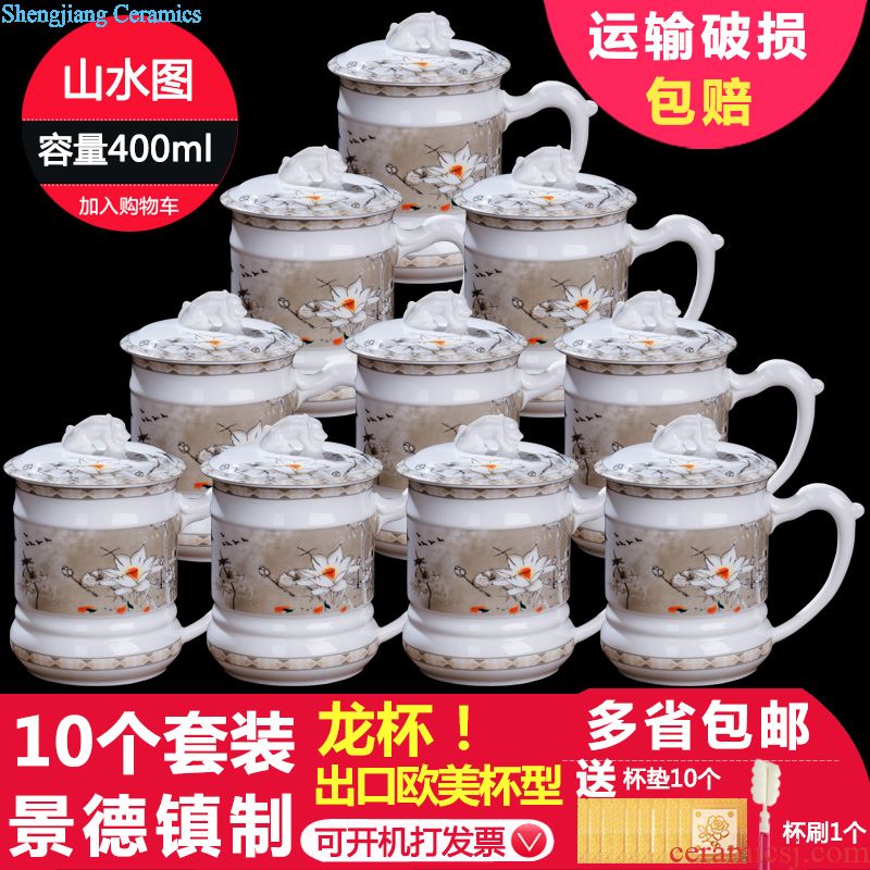 Dragon bone porcelain tableware tableware suit 56 head Chinese wind creative dishes suit jingdezhen glair pottery and porcelain