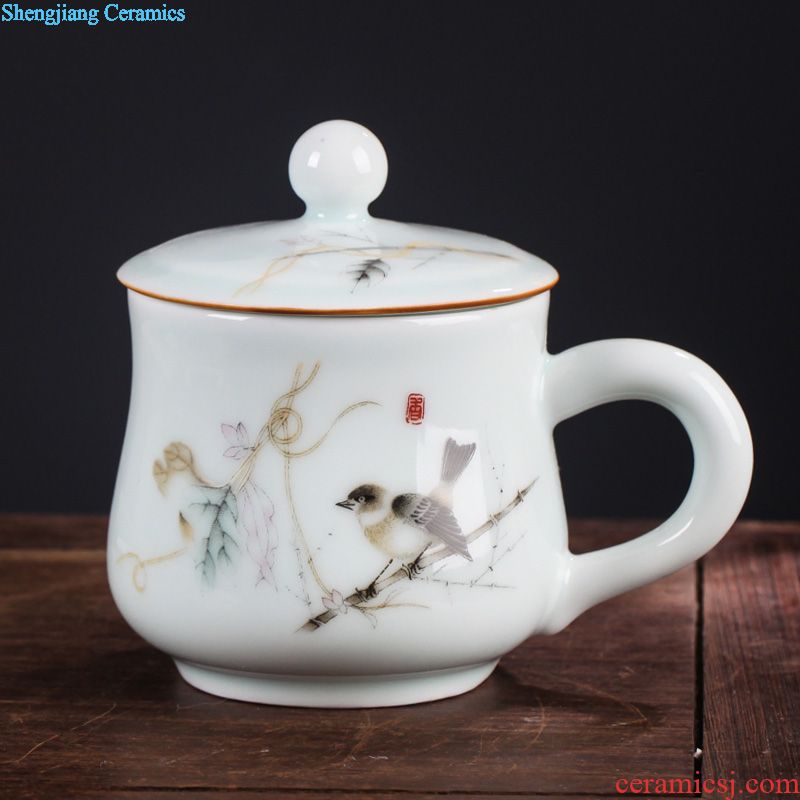 Vacuum cup double ceramic bladder curing cup with a cup of tea cup business gifts cup jingdezhen men and women