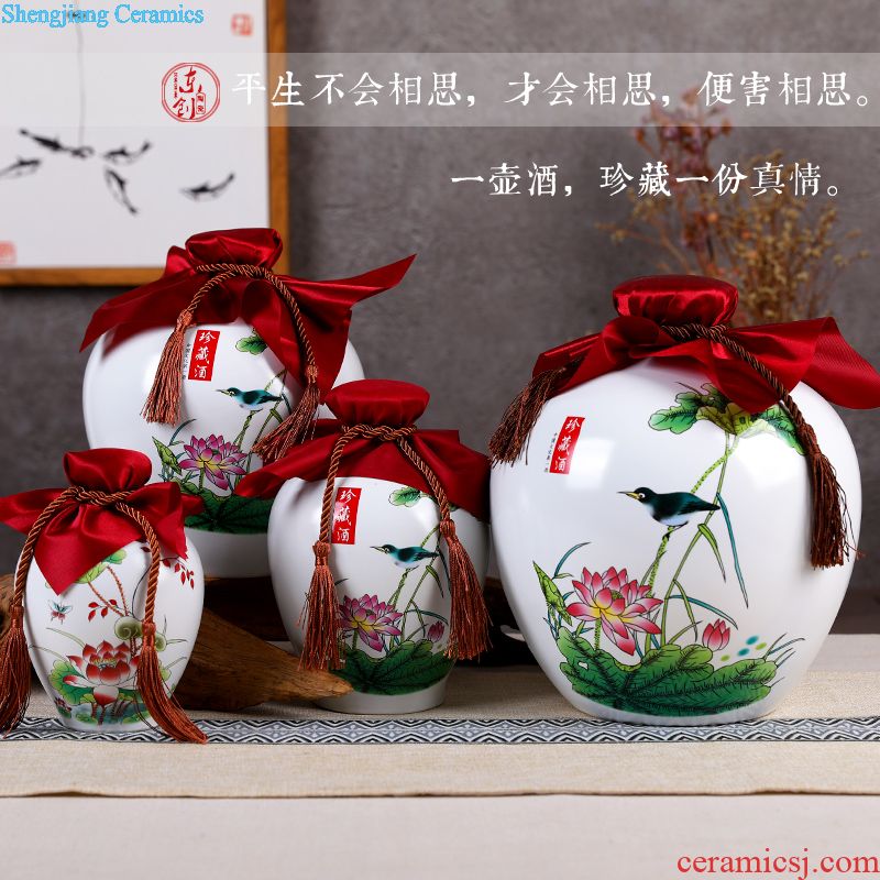 Jingdezhen ceramic sichuan pickled pickles bacon seal pot security kimchi altar salt pickles pickled egg storage