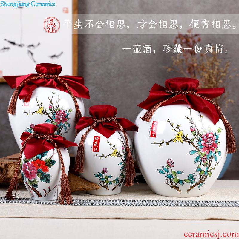 Jingdezhen ceramic sichuan pickled pickles bacon seal pot security kimchi altar salt pickles pickled egg storage