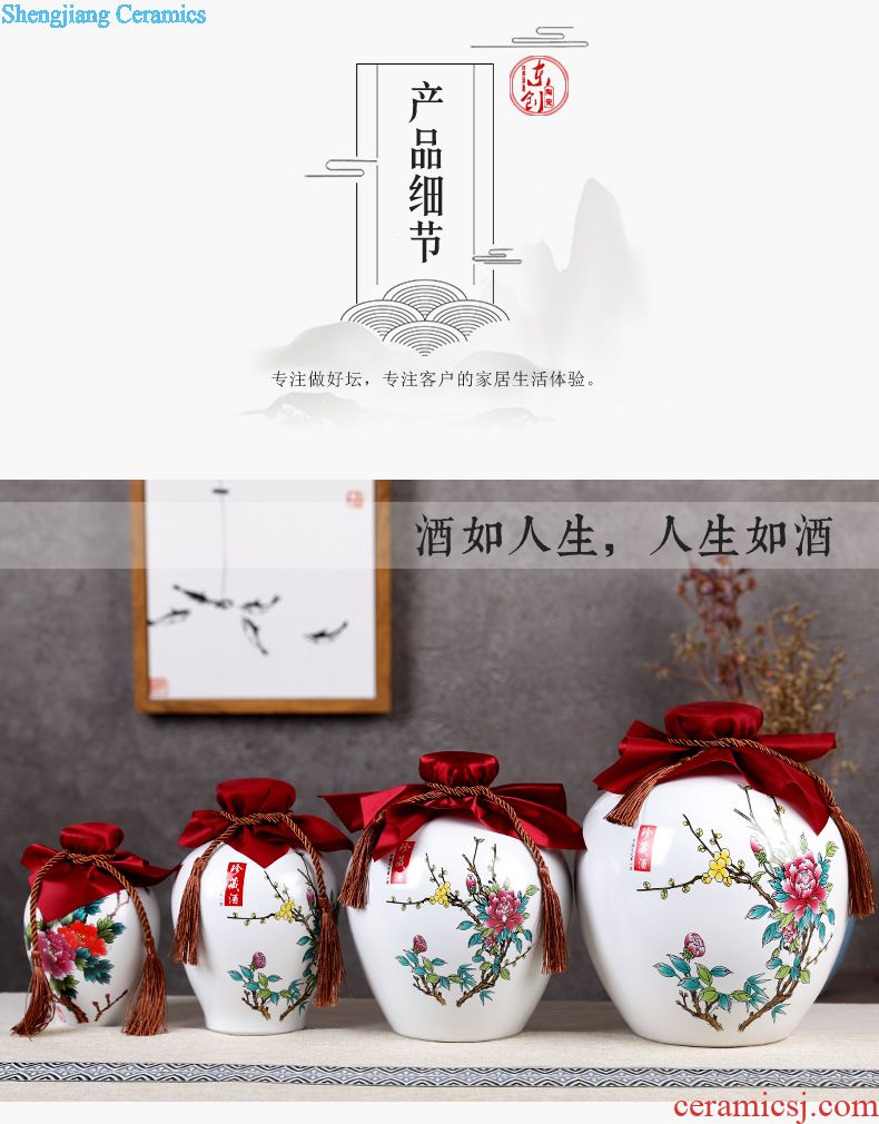 Jingdezhen ceramic sichuan pickled pickles bacon seal pot security kimchi altar salt pickles pickled egg storage