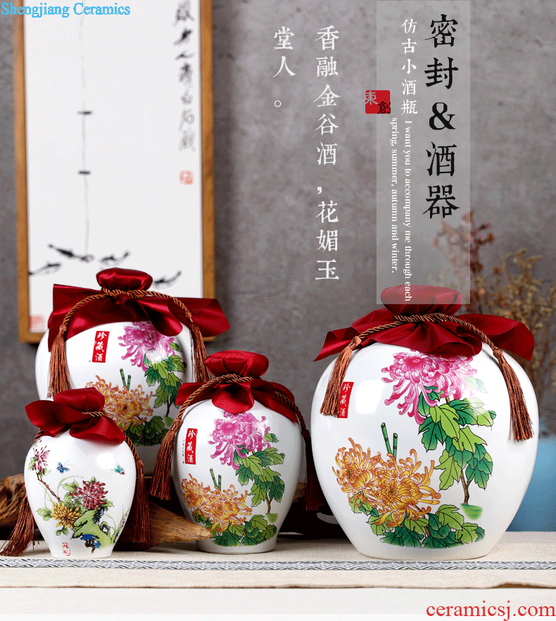 Jingdezhen ceramic sichuan pickled pickles bacon seal pot security kimchi altar salt pickles pickled egg storage