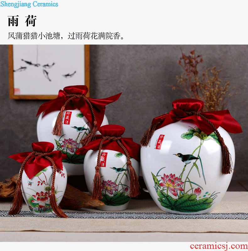 Jingdezhen ceramic sichuan pickled pickles bacon seal pot security kimchi altar salt pickles pickled egg storage