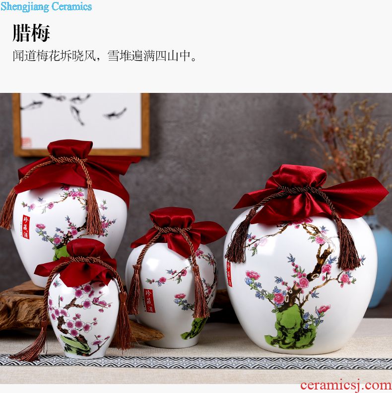 Jingdezhen ceramic sichuan pickled pickles bacon seal pot security kimchi altar salt pickles pickled egg storage