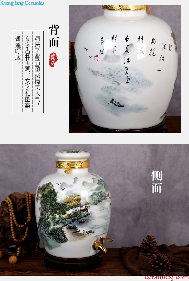 Jingdezhen ceramic antique wine jar sealing it home 10 jins of 50 pounds to wine bubble medicine wine liquor jugs