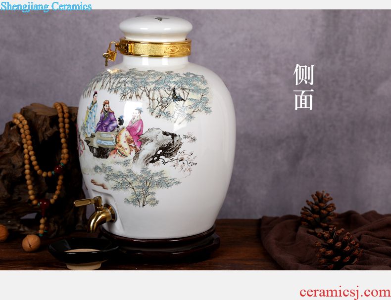 Jingdezhen ceramic antique wine jar sealing it home 10 jins of 50 pounds to wine bubble medicine wine liquor jugs