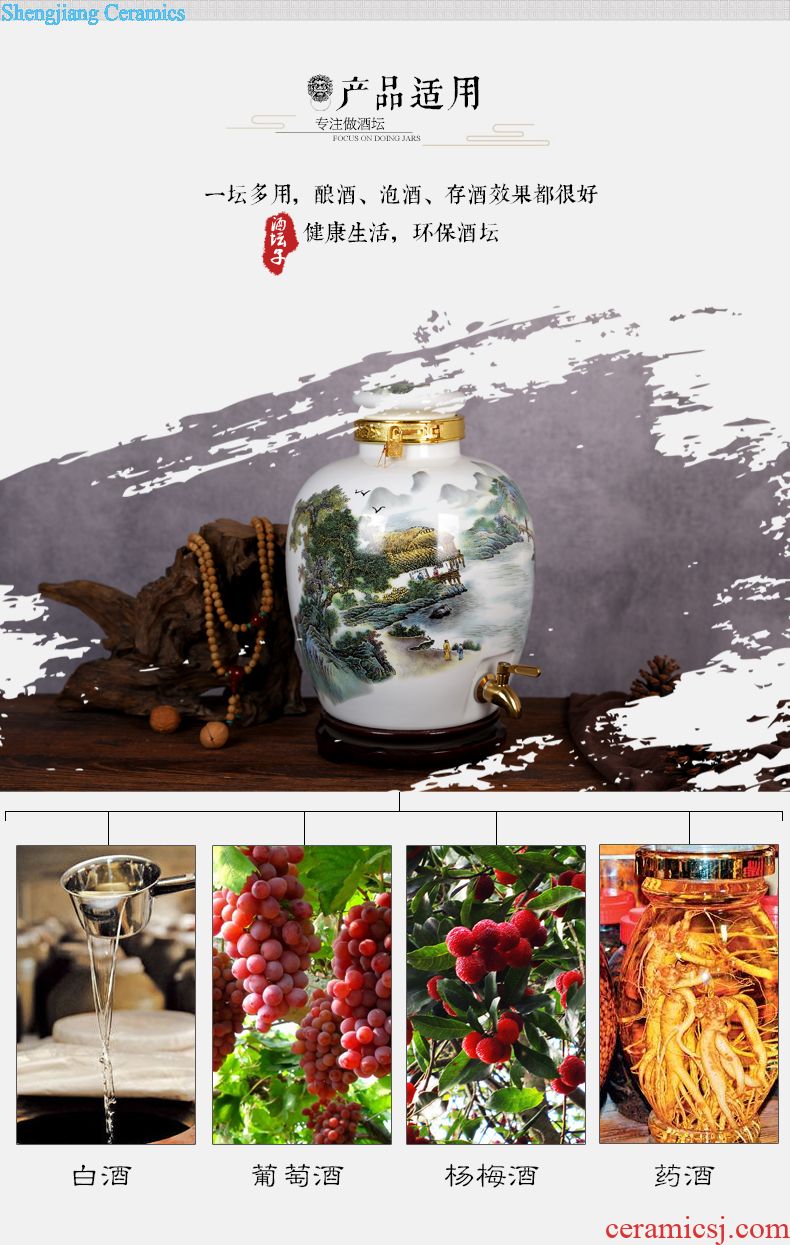 Jingdezhen ceramic antique wine jar sealing it home 10 jins of 50 pounds to wine bubble medicine wine liquor jugs