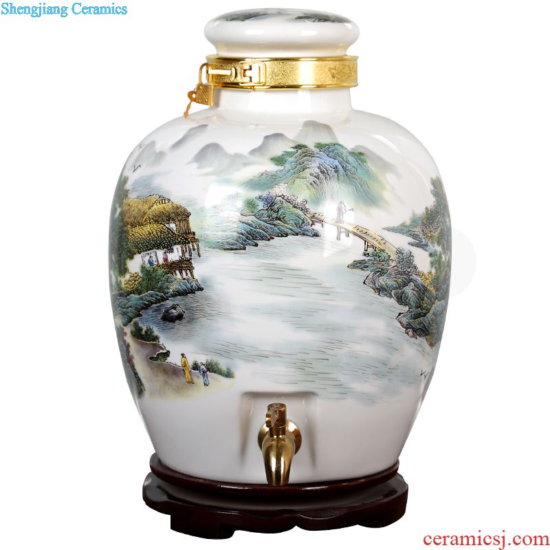 Jingdezhen ceramic antique wine jar sealing it home 10 jins of 50 pounds to wine bubble medicine wine liquor jugs