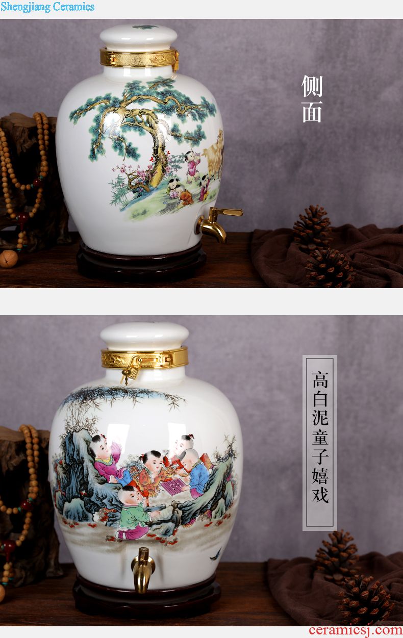 Jingdezhen ceramic antique wine jar sealing it home 10 jins of 50 pounds to wine bubble medicine wine liquor jugs