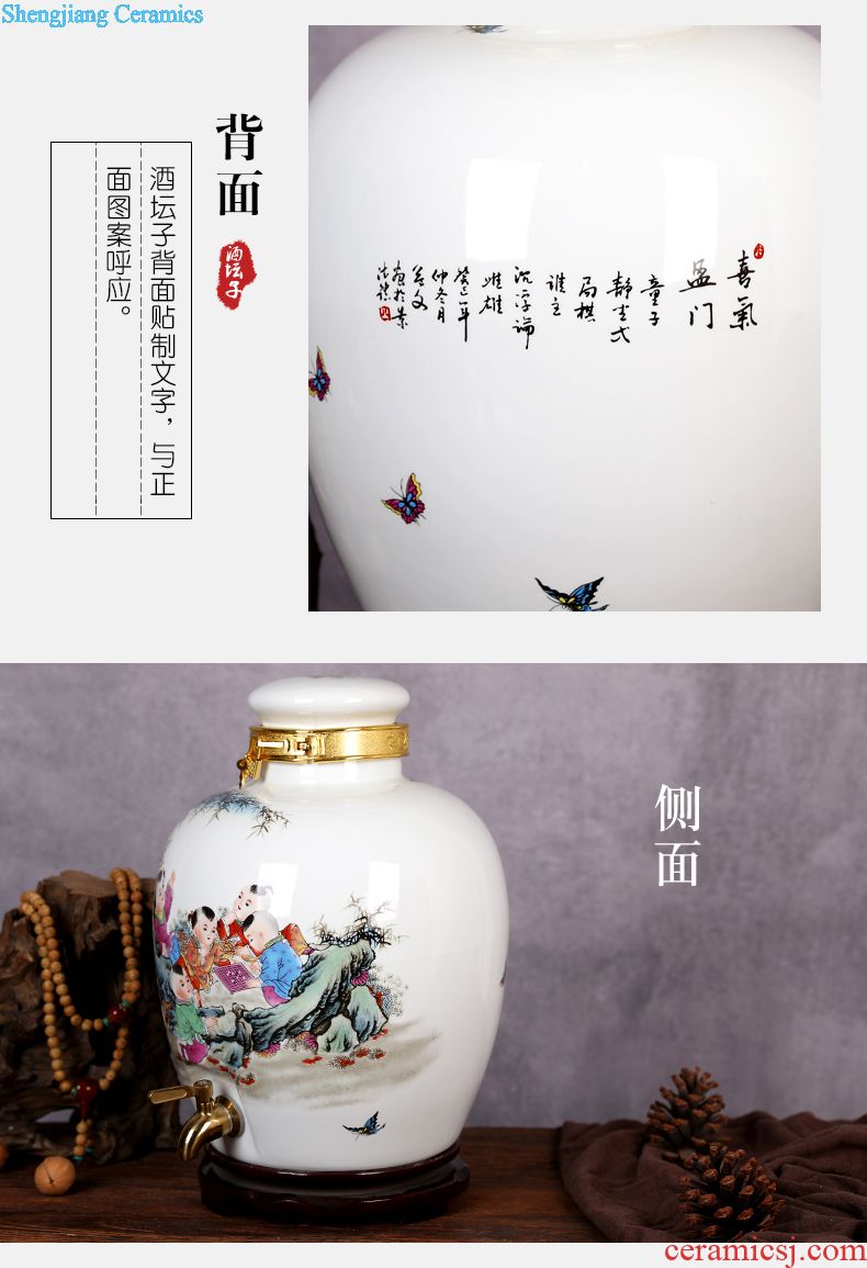 Jingdezhen ceramic antique wine jar sealing it home 10 jins of 50 pounds to wine bubble medicine wine liquor jugs