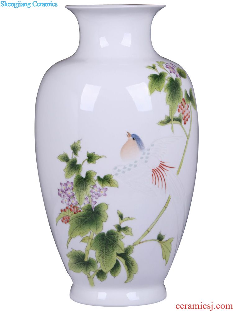 Jingdezhen ceramics vase imitation qing qianlong flower is blue and white porcelain dragon pomegranate bottles of sitting room adornment is placed