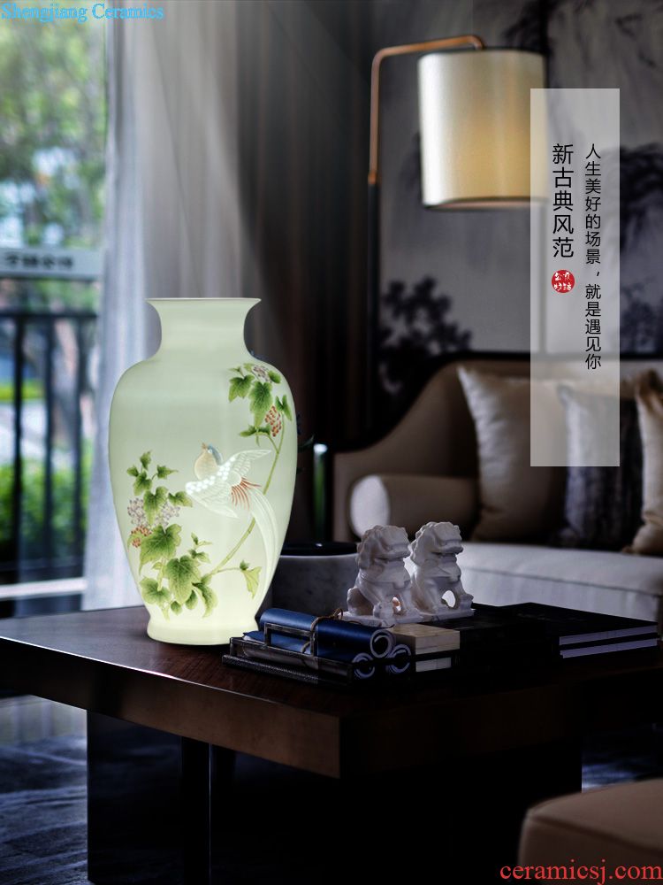 Jingdezhen ceramics vase imitation qing qianlong flower is blue and white porcelain dragon pomegranate bottles of sitting room adornment is placed