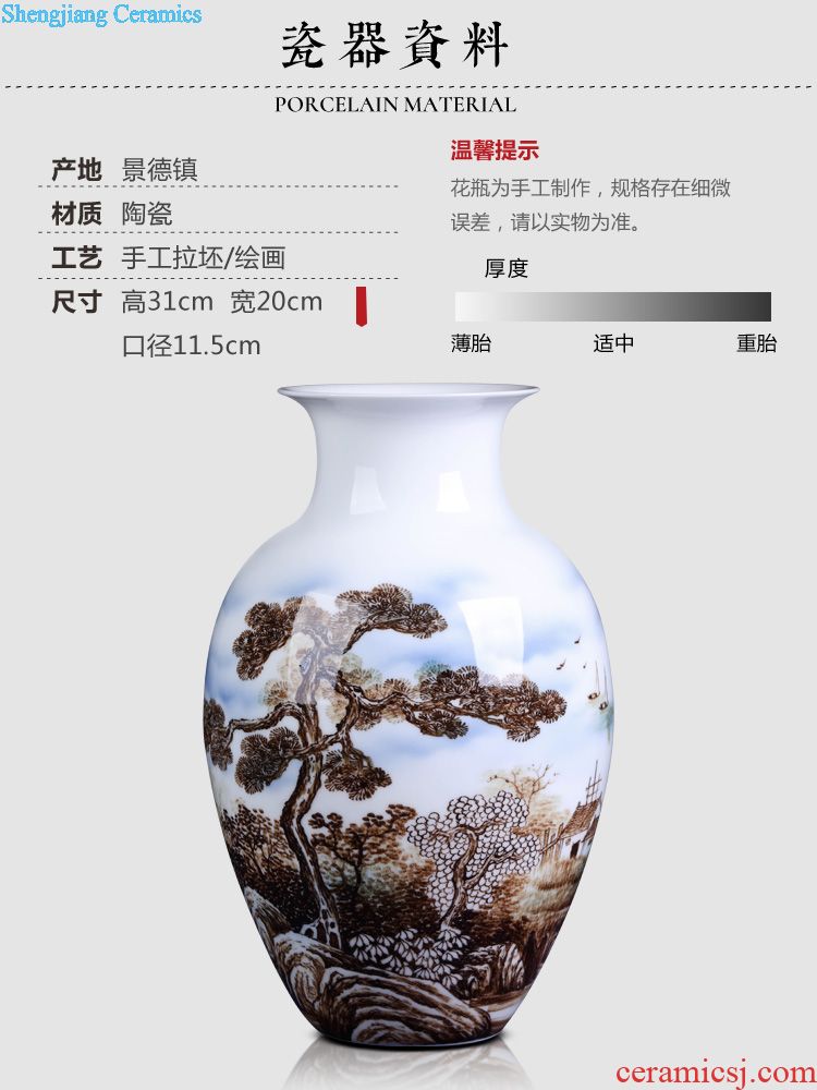 Jingdezhen ceramics imitation qing qianlong hand-painted porch decoration of Chinese style household longfeng gourd of blue and white porcelain vase