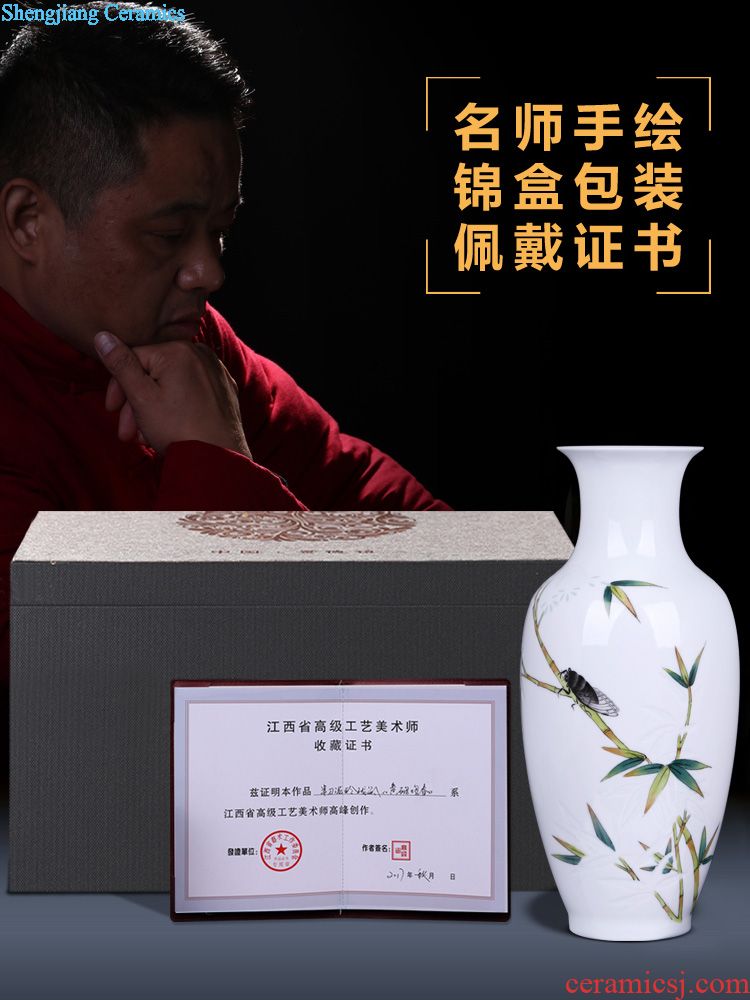 Jingdezhen ceramic vase furnishing articles imitation qing qianlong blue and white porcelain bottle gourd bottle of large Chinese sitting room accessory products