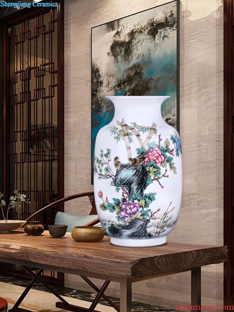 Hand landscape blue and white porcelain of jingdezhen ceramic vases, flower arranging new rich ancient frame of Chinese style household adornment furnishing articles