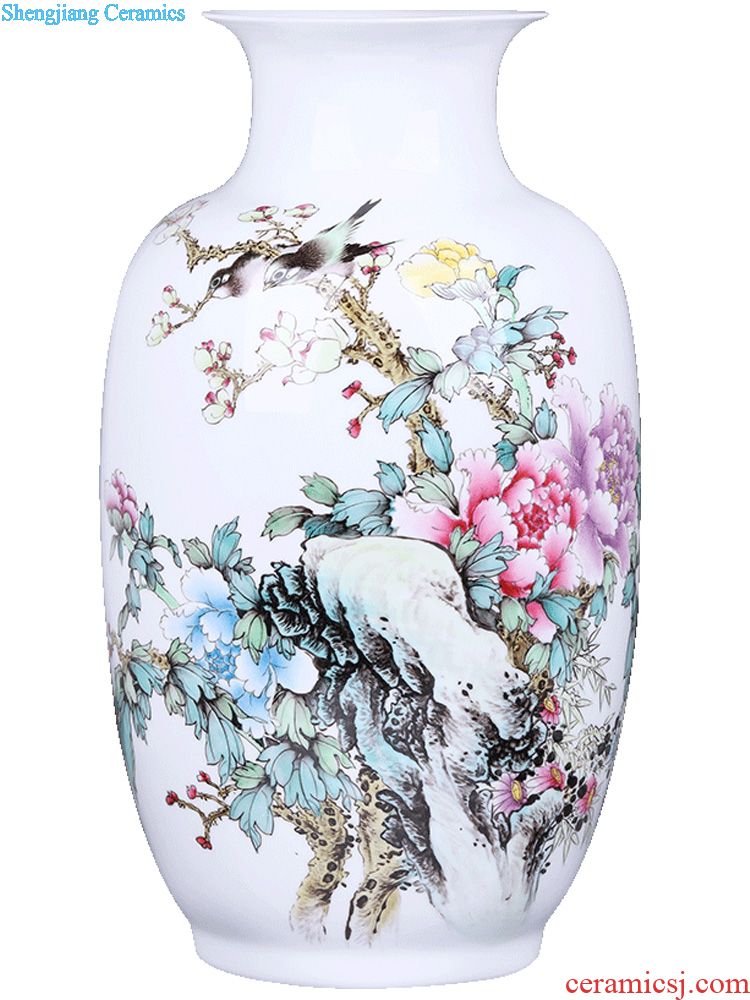 Hand landscape blue and white porcelain of jingdezhen ceramic vases, flower arranging new rich ancient frame of Chinese style household adornment furnishing articles