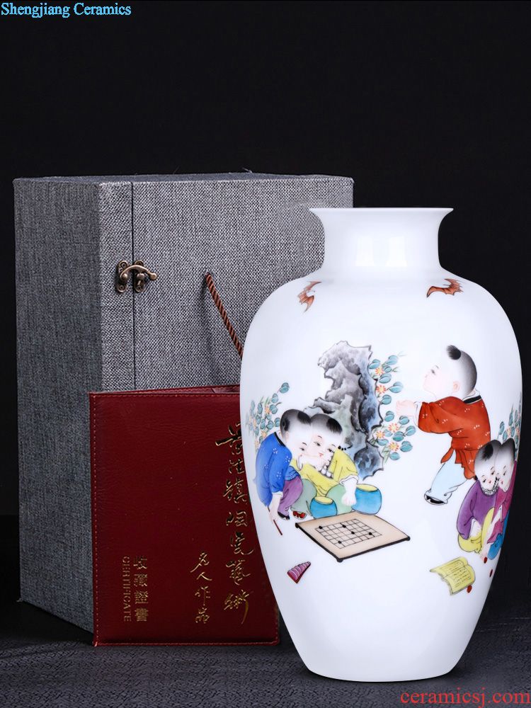 Jingdezhen ceramics vase furnishing articles hand-painted future Chinese style household flower arrangement sitting room adornment ornament