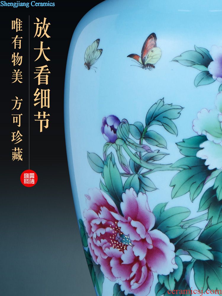 Furnishing articles Qiu Songxia hand-painted porcelain of jingdezhen ceramics FenShui fruits hang dish home sitting room adornment ornament