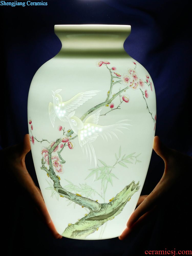 Jingdezhen ceramics furnishing articles imitation qing qianlong enamel paint the dragon king offered vase life of ears and sitting room adornment