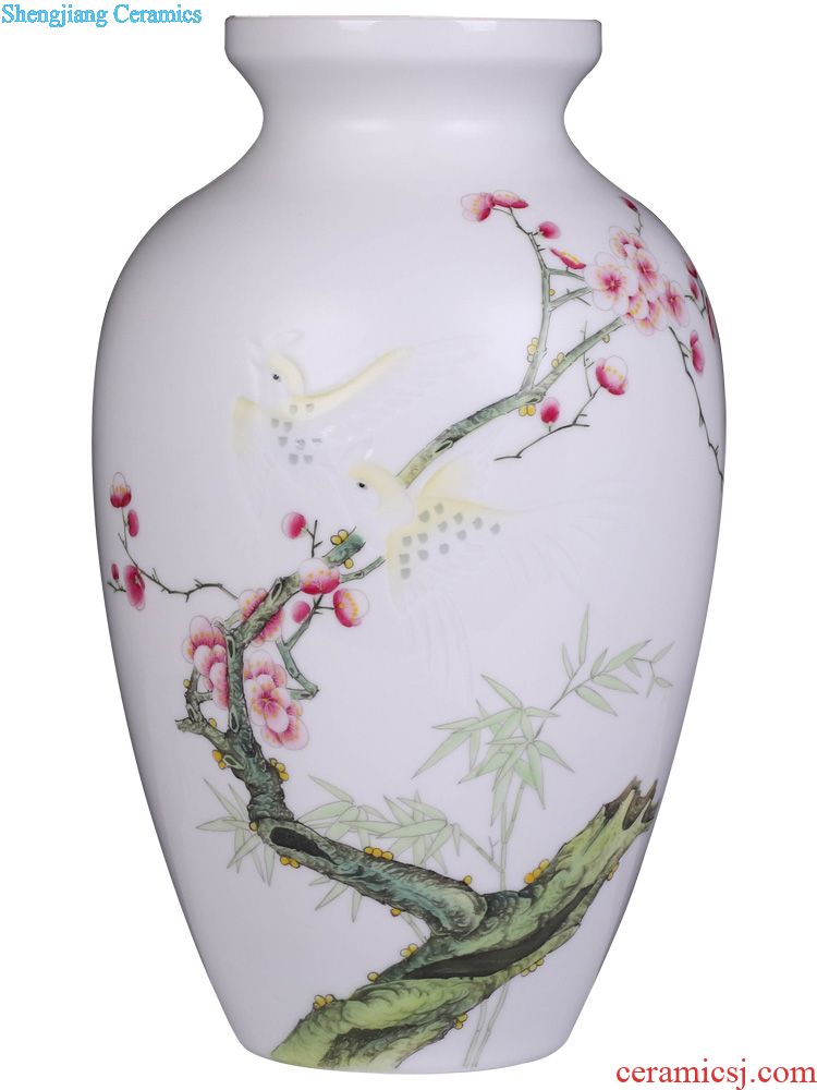 Jingdezhen ceramics furnishing articles imitation qing qianlong enamel paint the dragon king offered vase life of ears and sitting room adornment