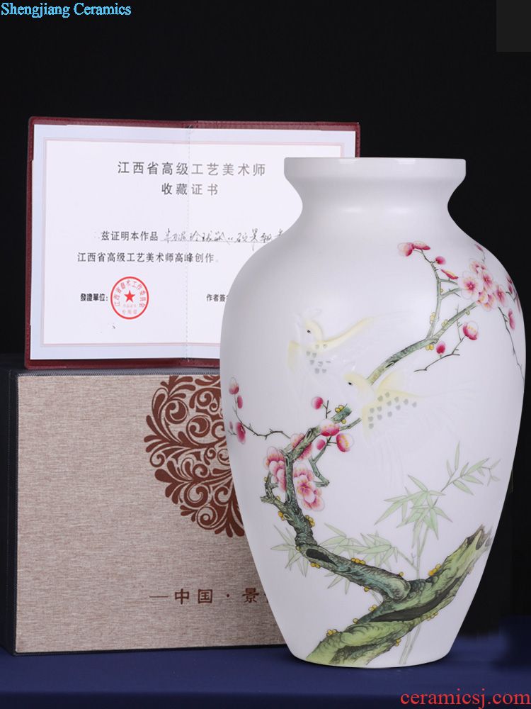 Jingdezhen ceramics furnishing articles imitation qing qianlong enamel paint the dragon king offered vase life of ears and sitting room adornment