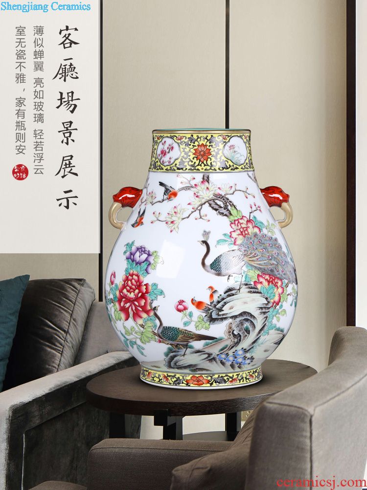 Jingdezhen ceramics furnishing articles fruits hand-painted vases, flower arranging dried flower adornment household table decoration
