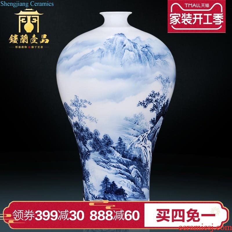 Jingdezhen blue and white f-fook gourd vases home sitting room hand antique ceramics craft ornaments furnishing articles