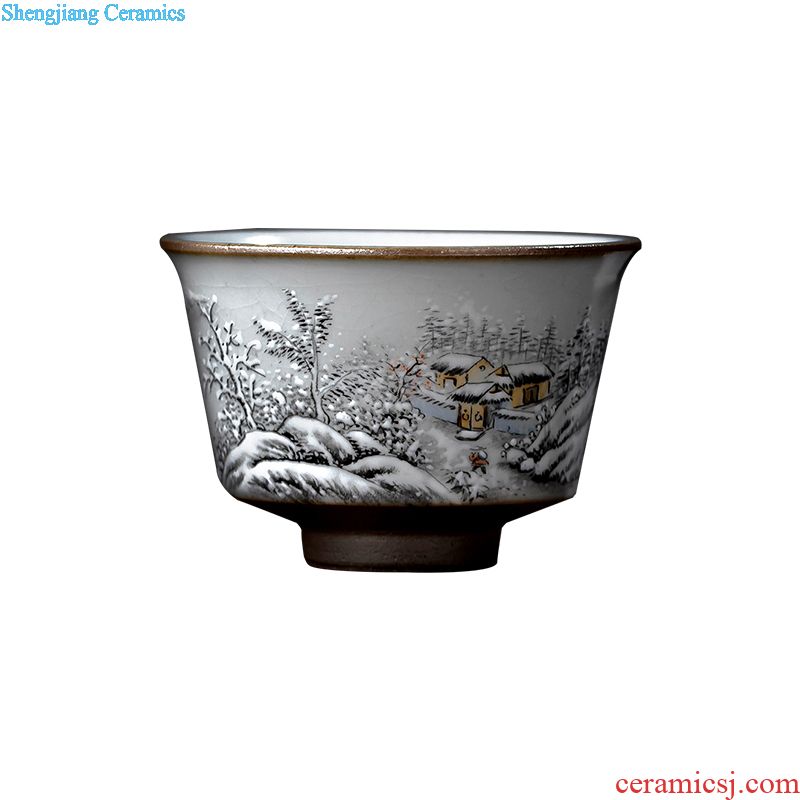 Jingdezhen tea cups manual anaglyph peach sample tea cup master cup single cup ceramic tea cup kung fu tea cups