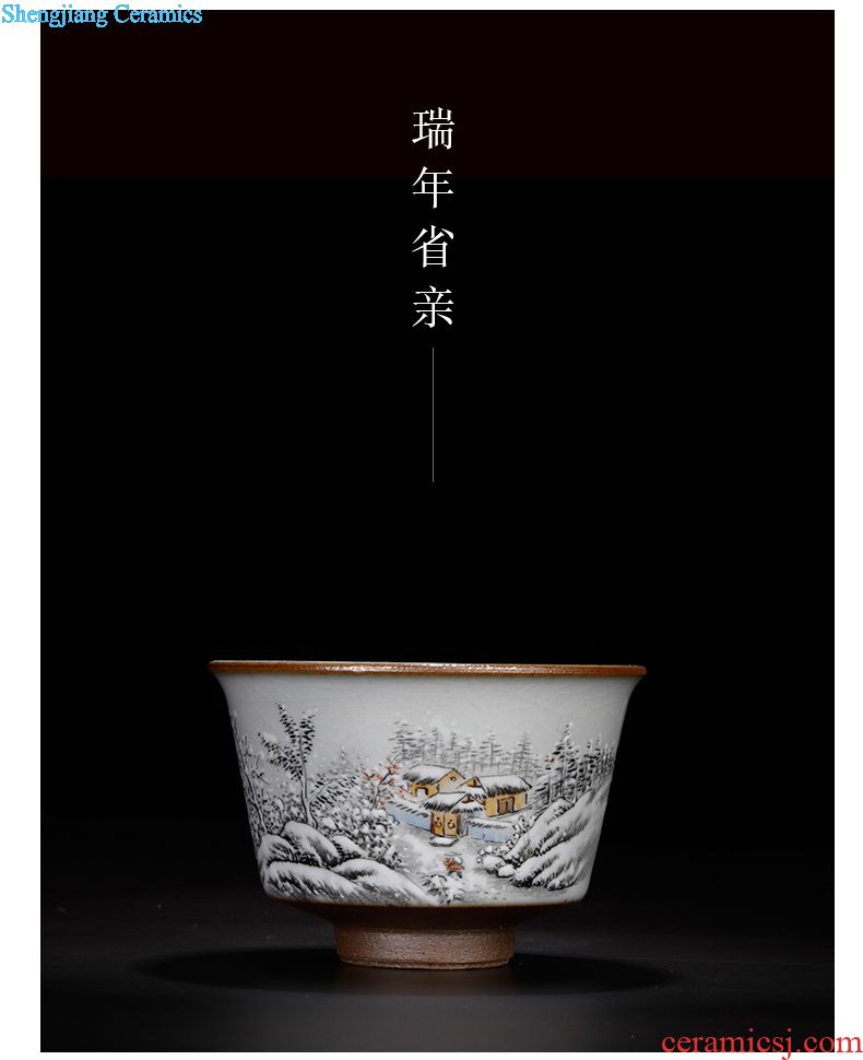 Jingdezhen tea cups manual anaglyph peach sample tea cup master cup single cup ceramic tea cup kung fu tea cups