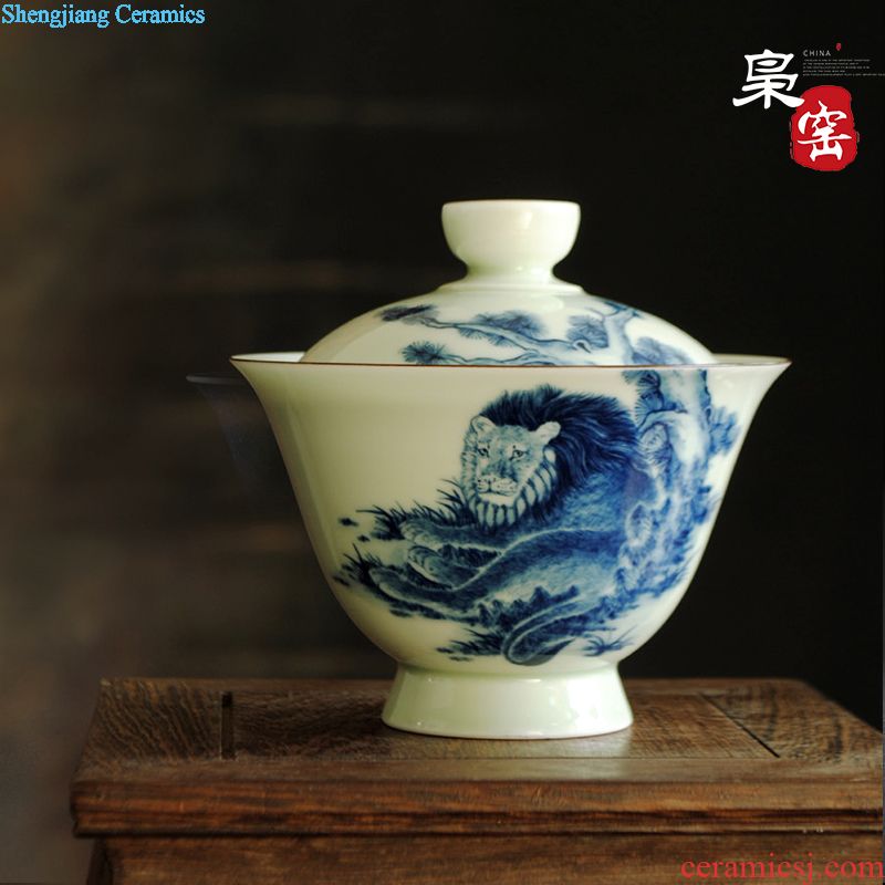 Owl kiln jingdezhen tea service manual powder enamel kettle hand-painted traditional Chinese teapot household teapot kung fu tea accessories