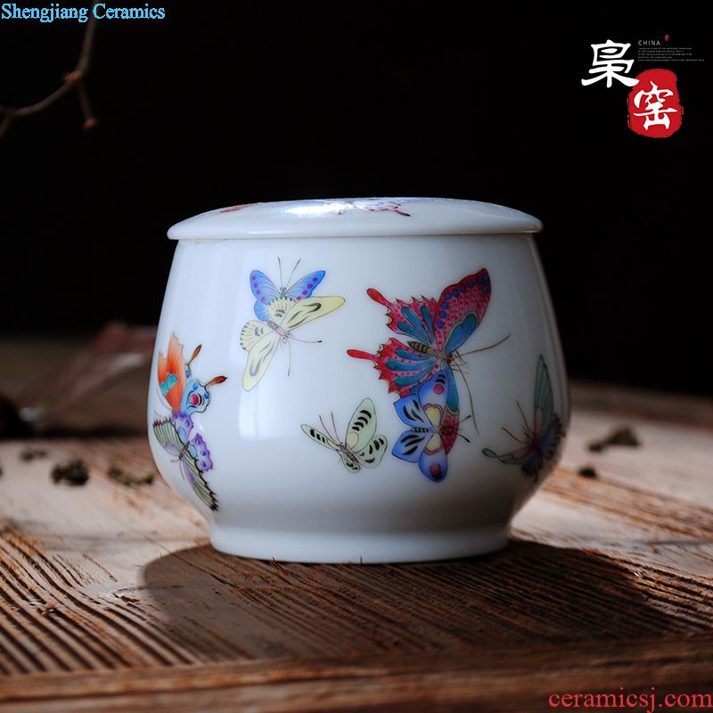 Manual thin foetus ceramic sample tea cup pastel heavy hand-painted kung fu tea cups individual cup single cup of jingdezhen tea service