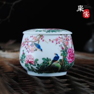 Jingdezhen hand-painted ceramic kung fu tea sample tea cup single cup pastel monkeys picking peaches master cup personal cup